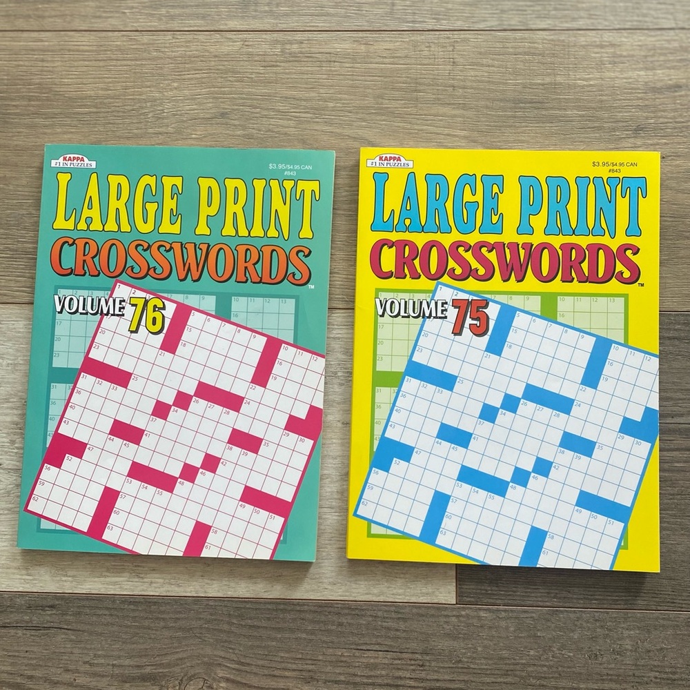 LOT OF 2 KAPPA LARGE PRINT CROSSWORDS PUZZLE BOOKS VOLUME 75 & 76